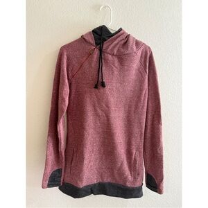 AMPERSAND AVE Maroon and Gray Cowl Neck Sweater